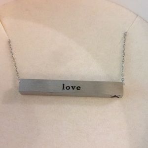 Love, Faith, Hope Quote Bar Necklace BNWB